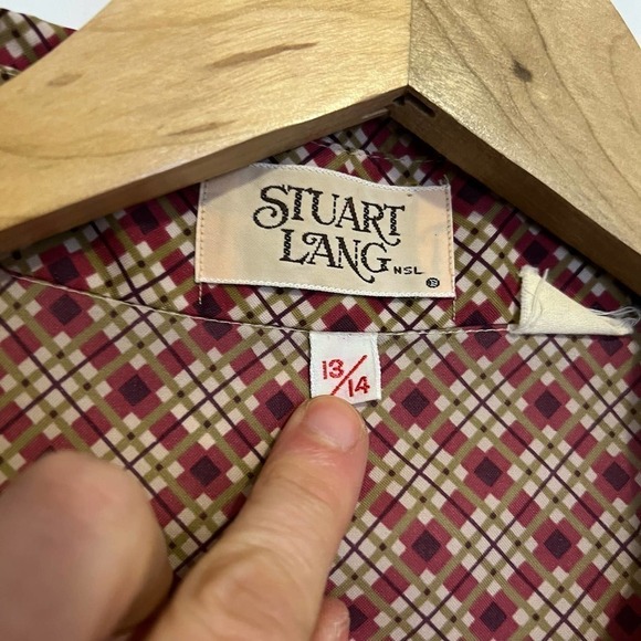 Vintage Stuart Lang Red white and blue diagonal print pattern 13/14 - Picture 2 of 9